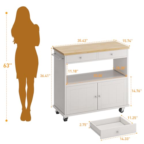Black Rolling Kitchen Island with Storage Cabinet O99878
