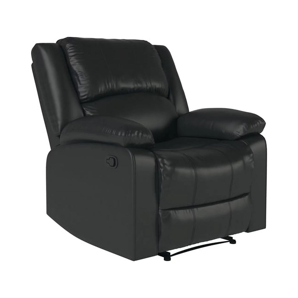 Black Faux Leather Recliner I45009