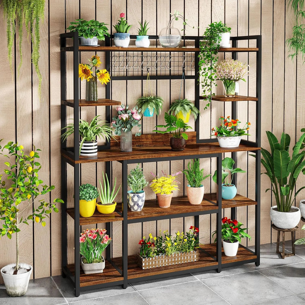55" Wide 5-Tier Kitchen Storage Rack with Hutch U594