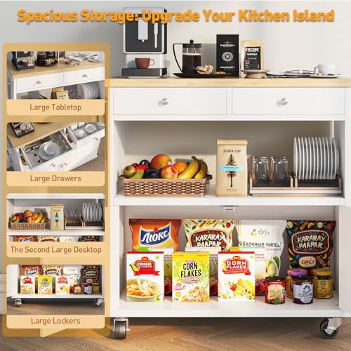 Black Rolling Kitchen Island with Storage Cabinet O99878