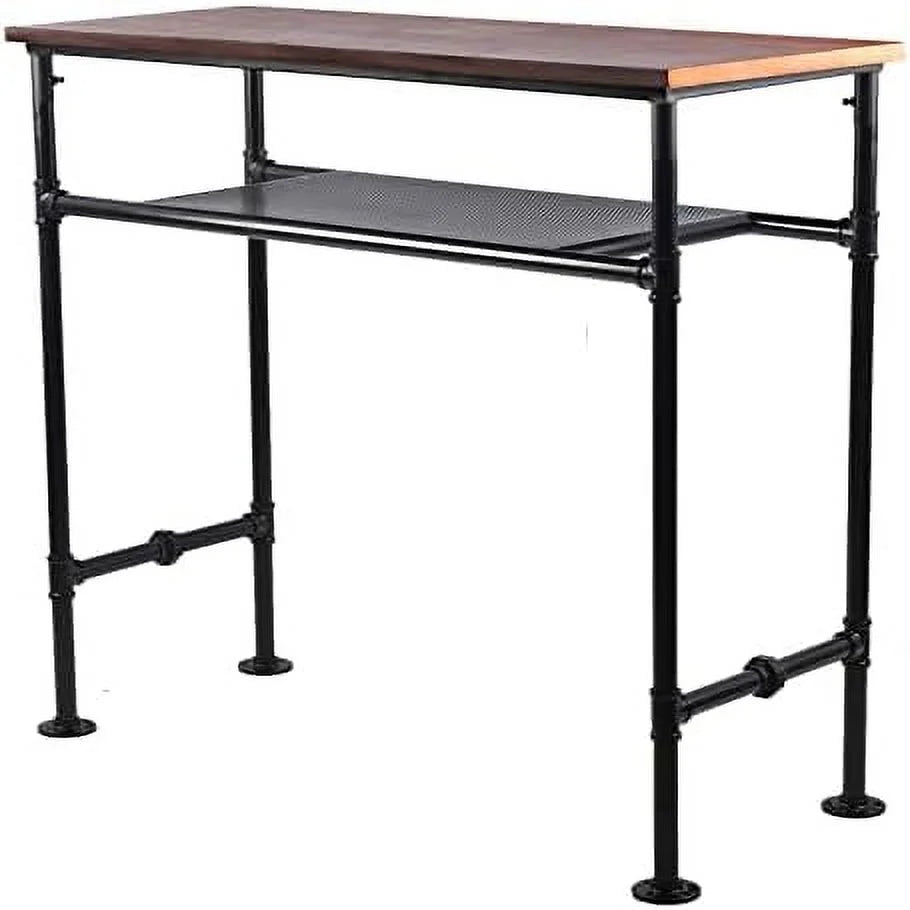 41.3inch Height Industrial Rustic Metal Pipe and Wood Table Y263371