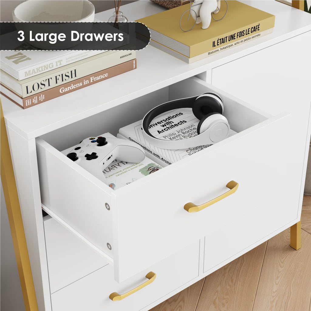 3 Tier Display Storage Shelves with 3 Drawers V9306