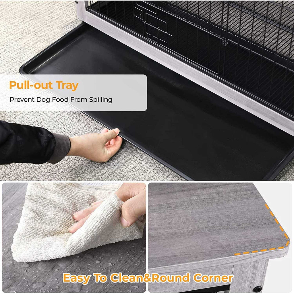 Wooden Dog Crate End Table D8894