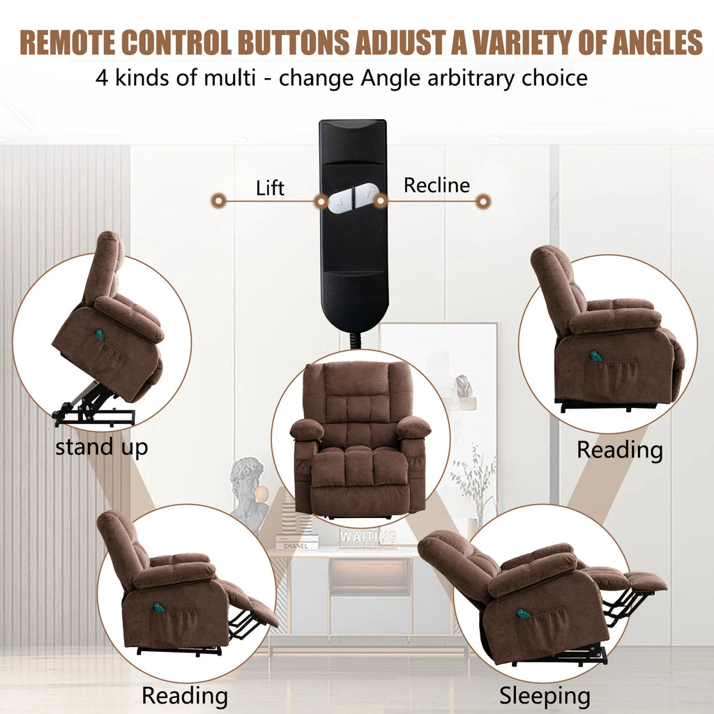 Power Lift Recliner Chair Sofa with Massage and Heat B532