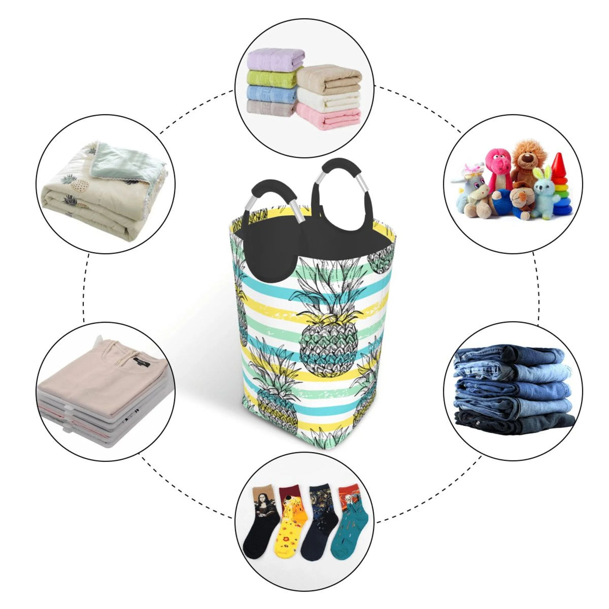 50L Rectangular Waterproof Foldable Laundry Basket A80545