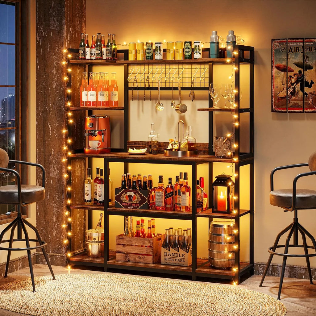 55" Wide 5-Tier Kitchen Storage Rack with Hutch U594