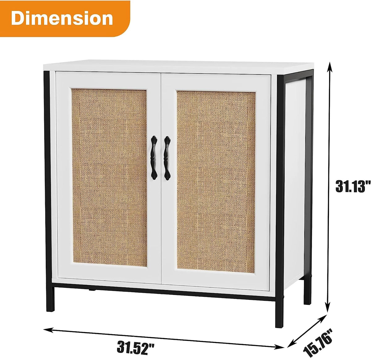 Rattan Cabinet with Doors and Shelves M4773