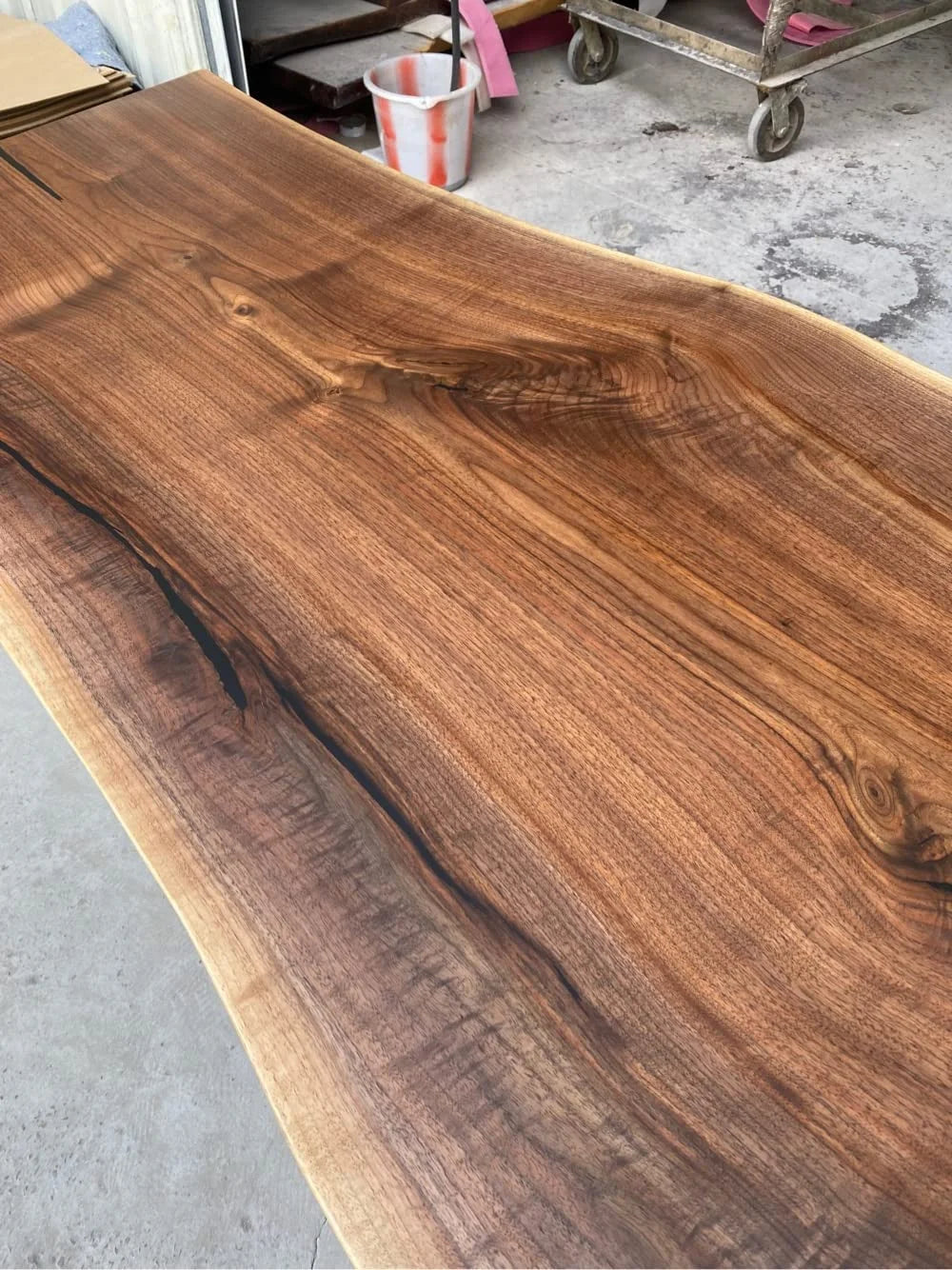 Live Edge Black Walnut Wood Slab Table Q2815