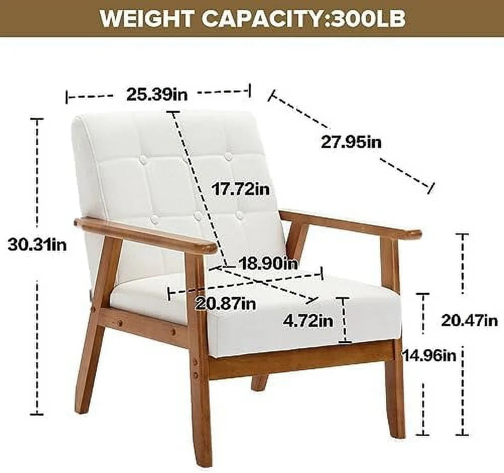 Mid Century Modern Linen Fabric Arm Chair Set of 2 E9825