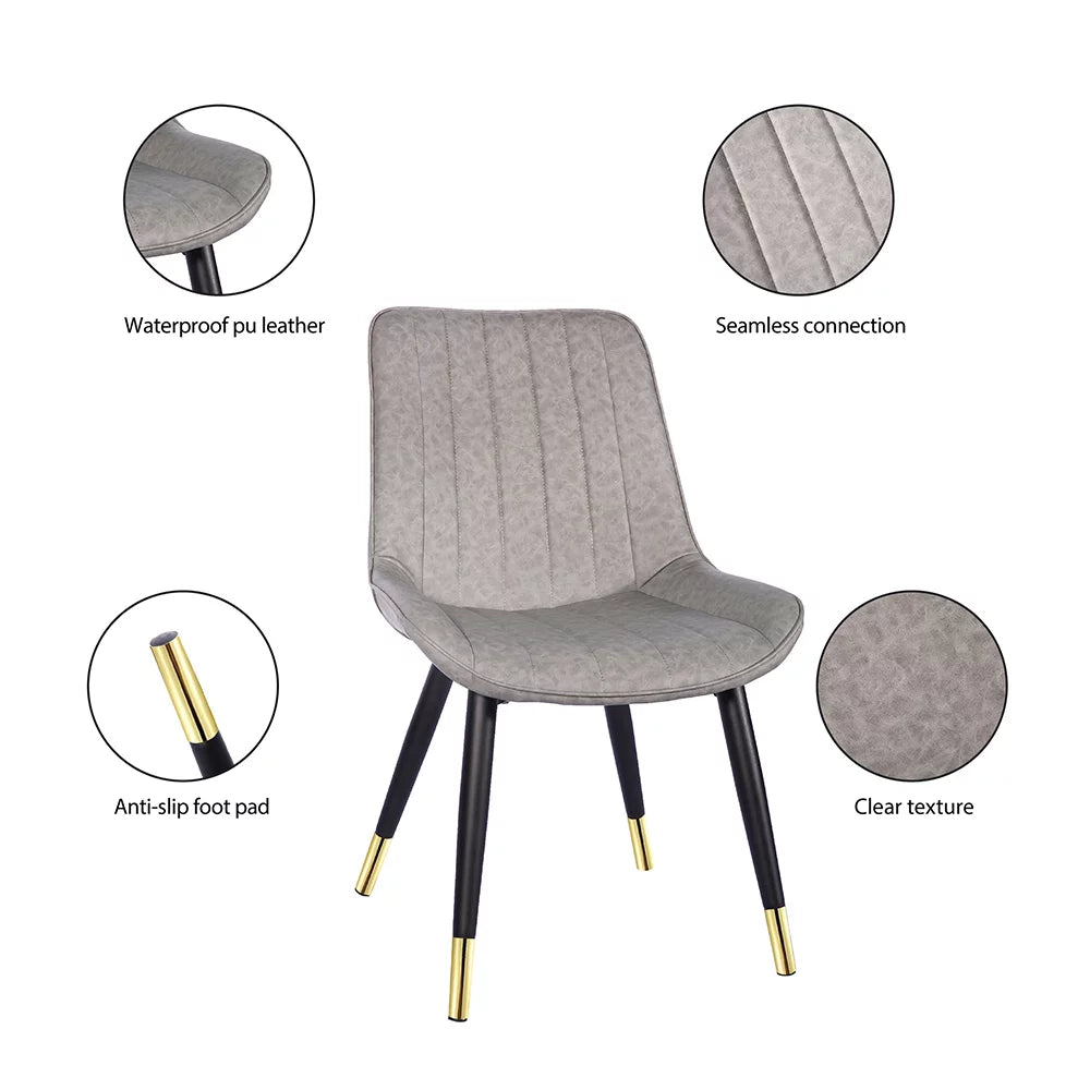 Faux Leather Armless Dining Chair Set of 4 S1647