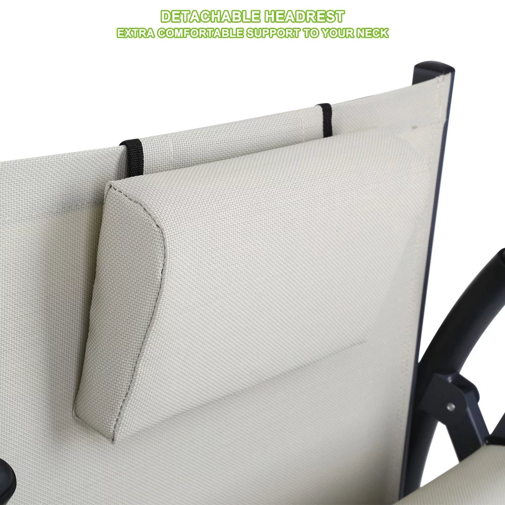 White Folding Patio Sunbeds C714326