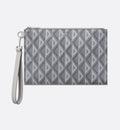 Gray Diamond Canvas Pouch K574