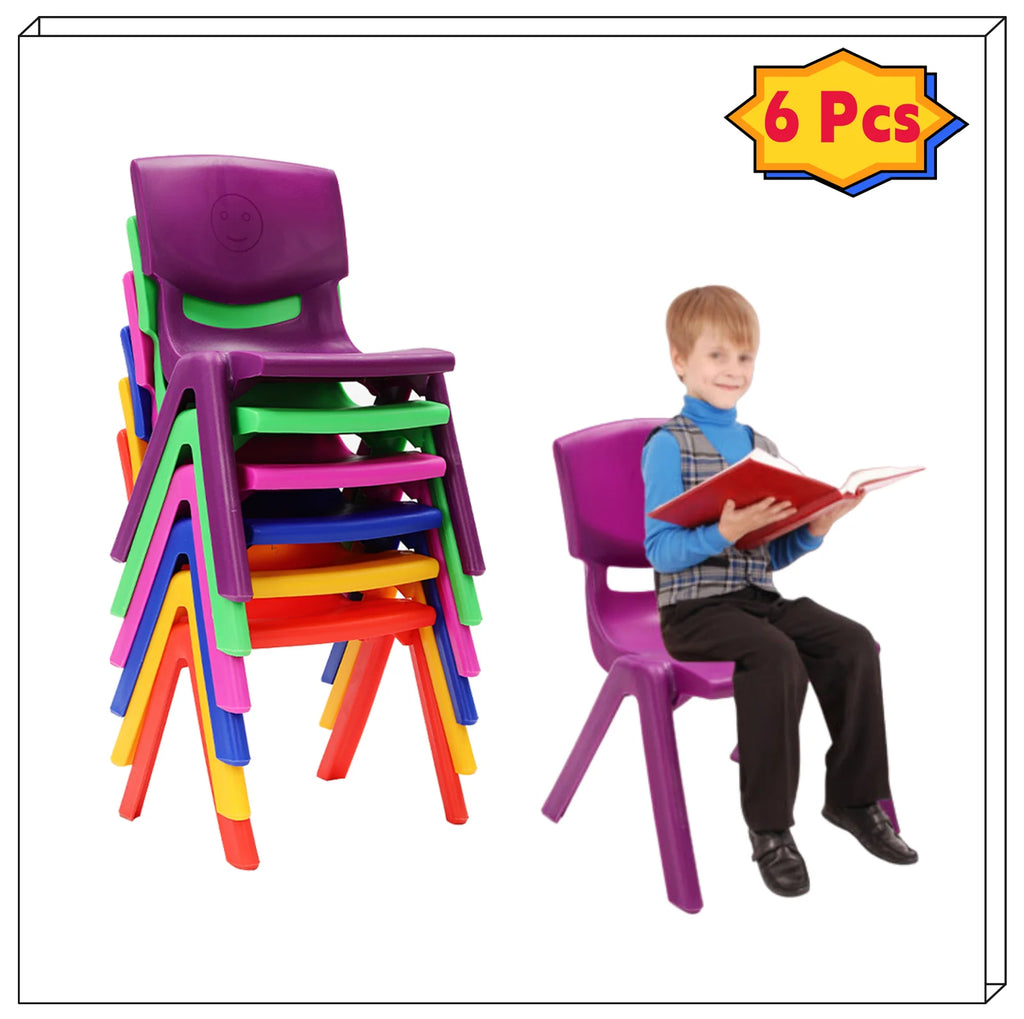 6 Pcs Kids Plastic Stackable Chairs N82049