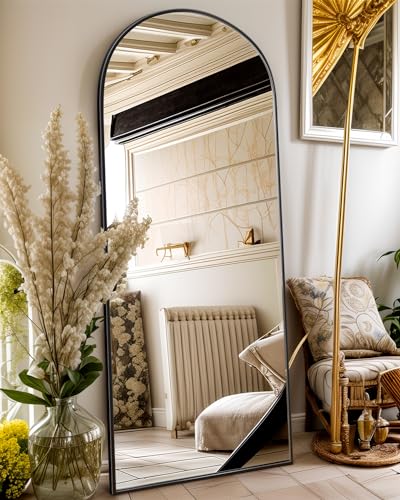 76"x34" Black Arched Full Length Floor Mirror S891045
