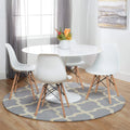 White Mid Century Modern Plastic Side Chairs Set of 4 O5299