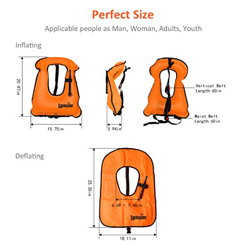 Inflatable Snorkel Vest Adult Snorkeling Jackets L94465