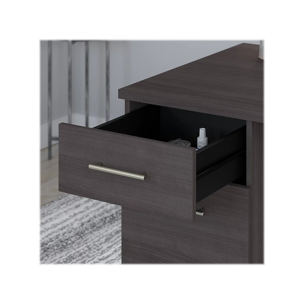 72W Office Desk with Drawers and Hutch in Storm Gray G90821