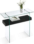 Narrow Glass Console Table with Glass Leg N909