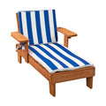 Brown Wood Outdoor Chaise Lounge with Cushion F968