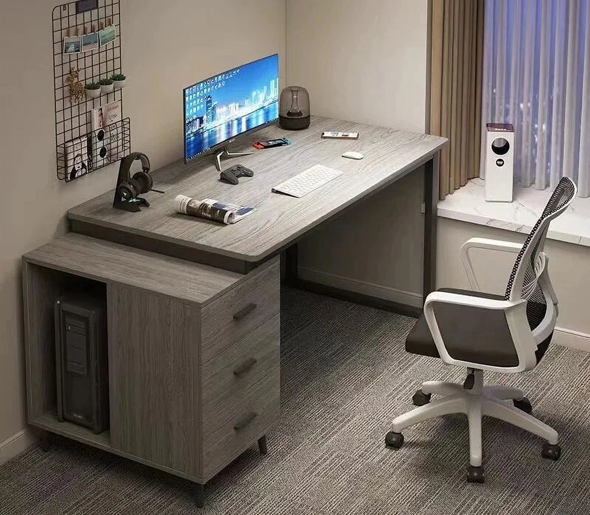 Computer Desk with Drawers D538