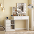 White Makeup Vanity with Lights and Mirror F69235