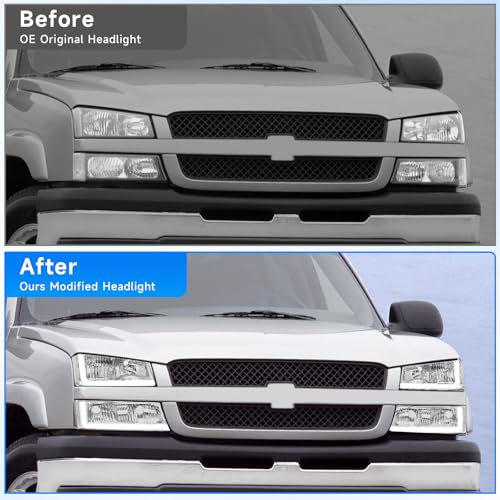 Headlight Assembly with LED DRL Sequential Turn Light Chrome Housing Clear Reflector Z278