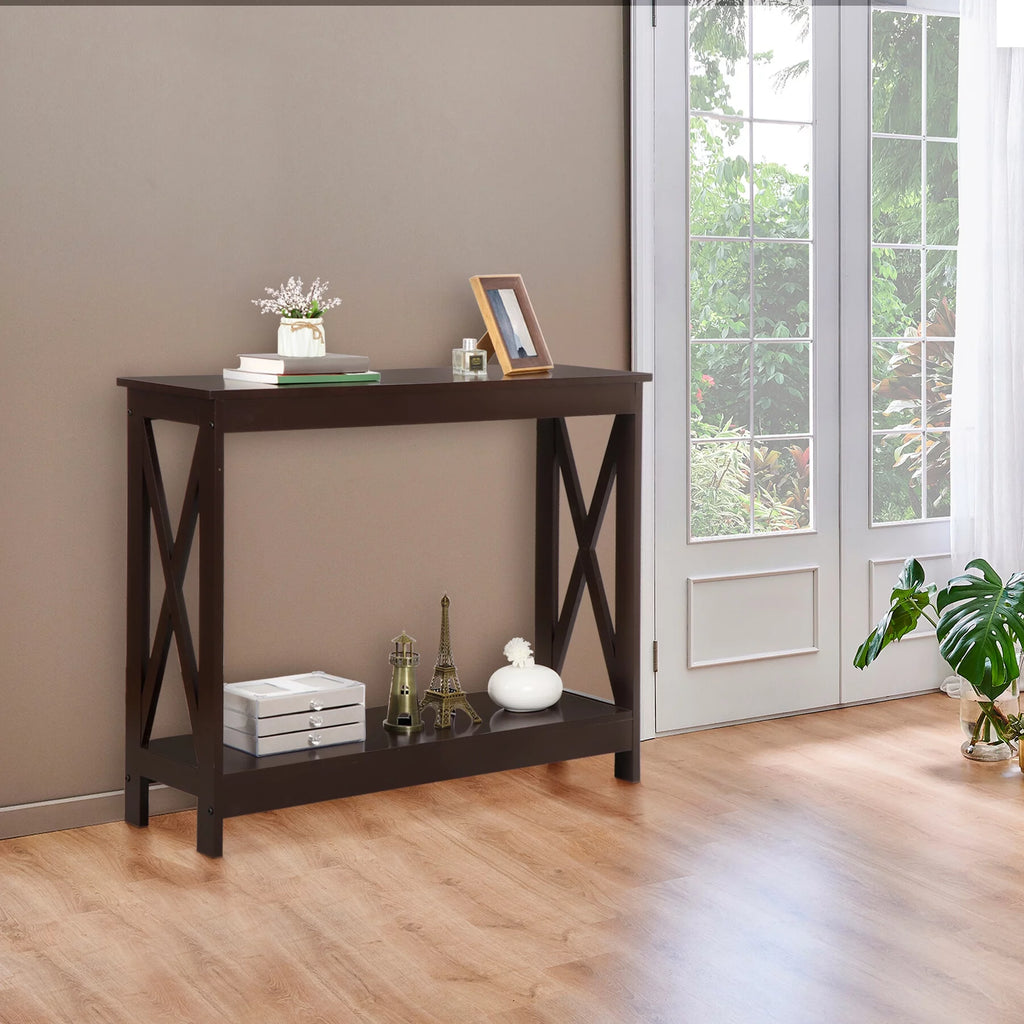 Brown 2 Tier MDF Console Table E331831