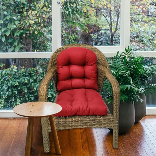 Waterproof Tufted Chair Cushions Set of 2 Black I760688
