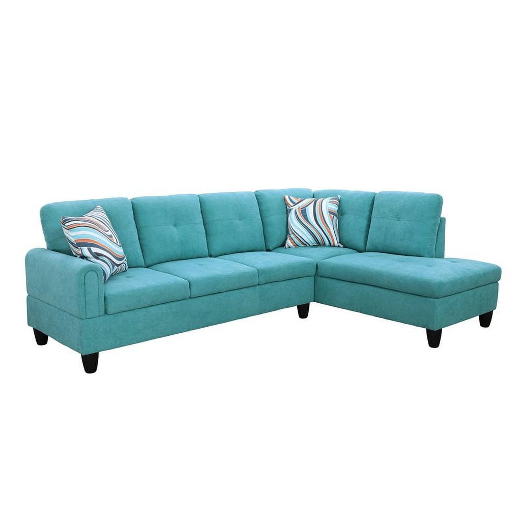 Green Linen Fabric Sectional Sofa Set R15004