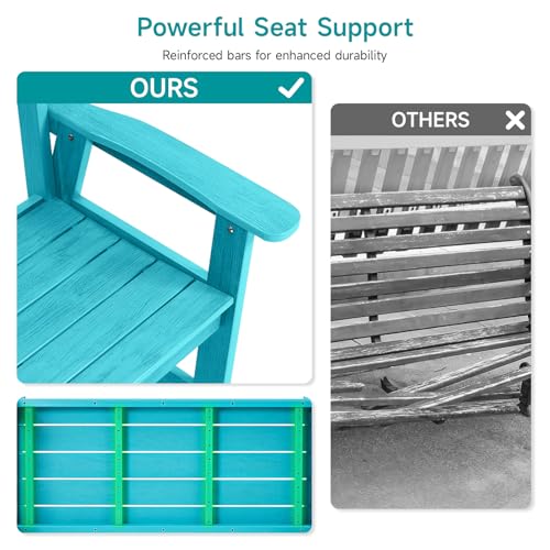 Weatherproof 2-Person Outdoor Bench with Armrests and Backrest R3444