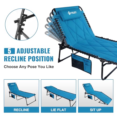 Oversized Padded Foldable Chaise Lounge with Cushion J635705
