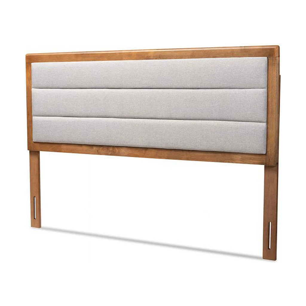 Light Gray Walnut Brown Full Size Wood Headboard Y89257