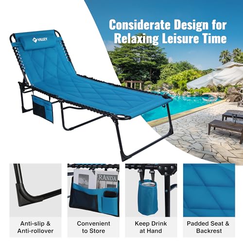 Oversized Padded Foldable Chaise Lounge with Cushion J635705