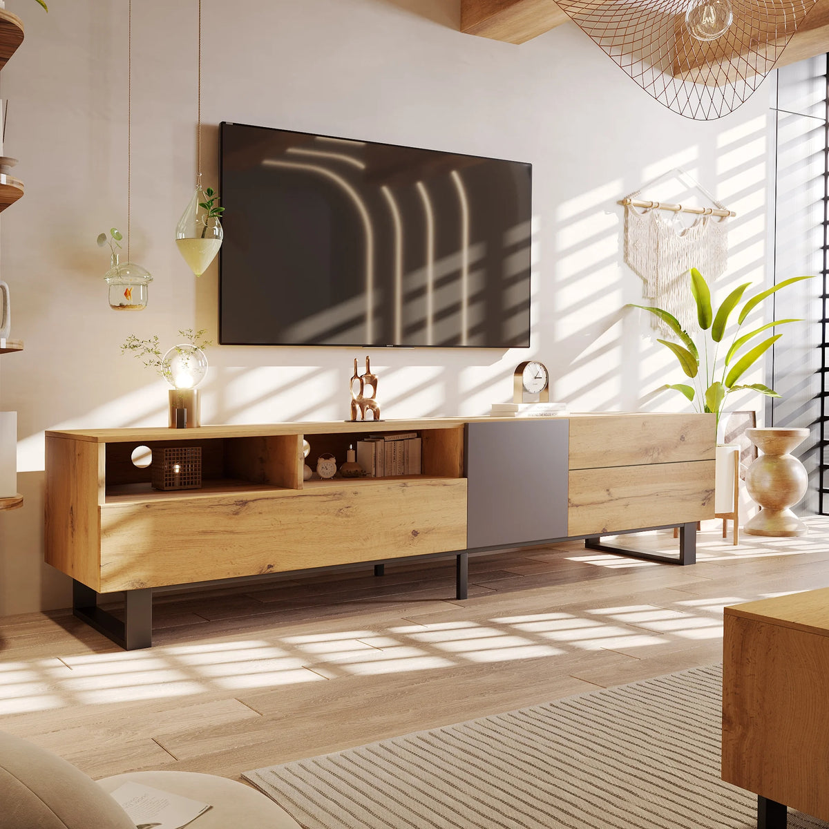 Modern TV Stand with Double Storage Space P9795