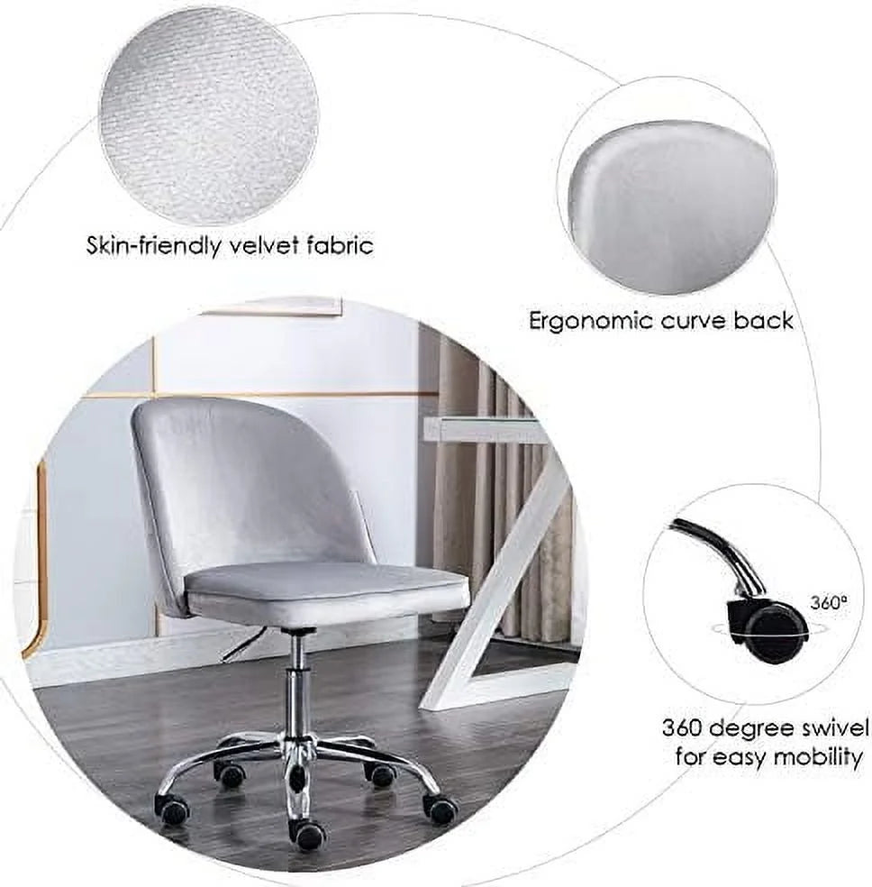 Velvet Office Desk Chair with Wheels N477