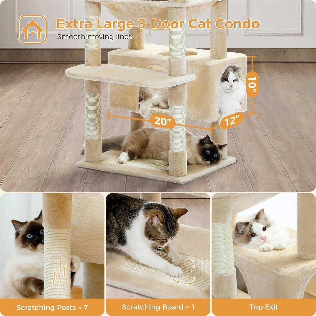 73 inch Multi Level Cat Tree with 7 Scratching Posts Y6162