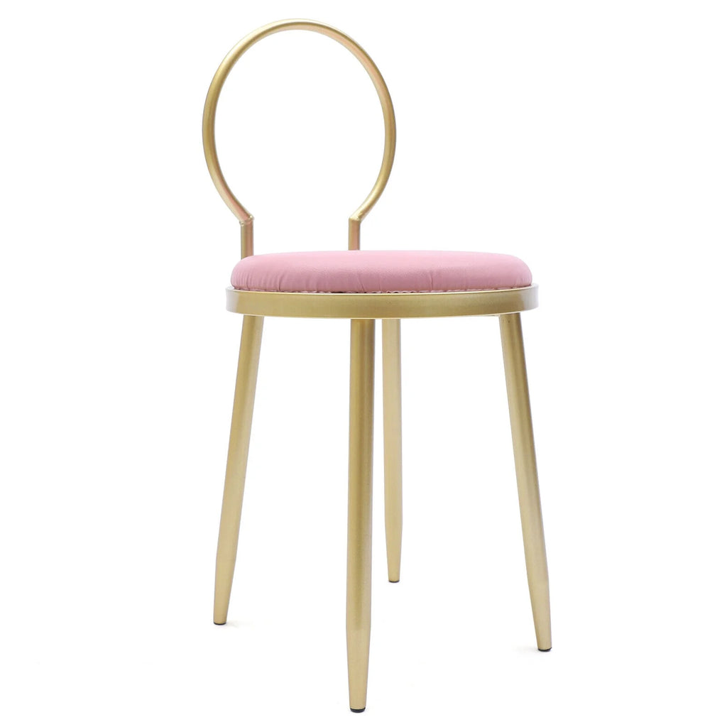 Vanity Stool Metal Frame Padded Cushion M396327