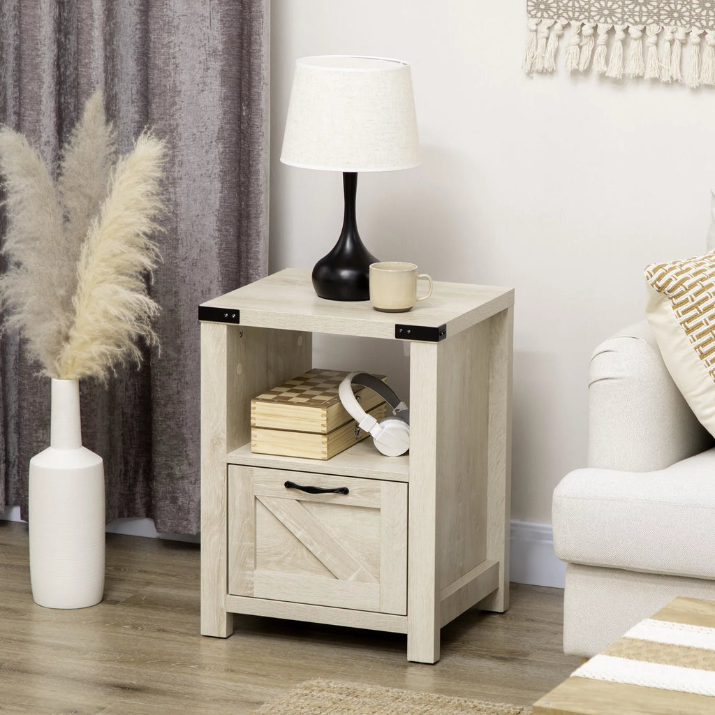 Farmhouse Side Table with Storage A40567