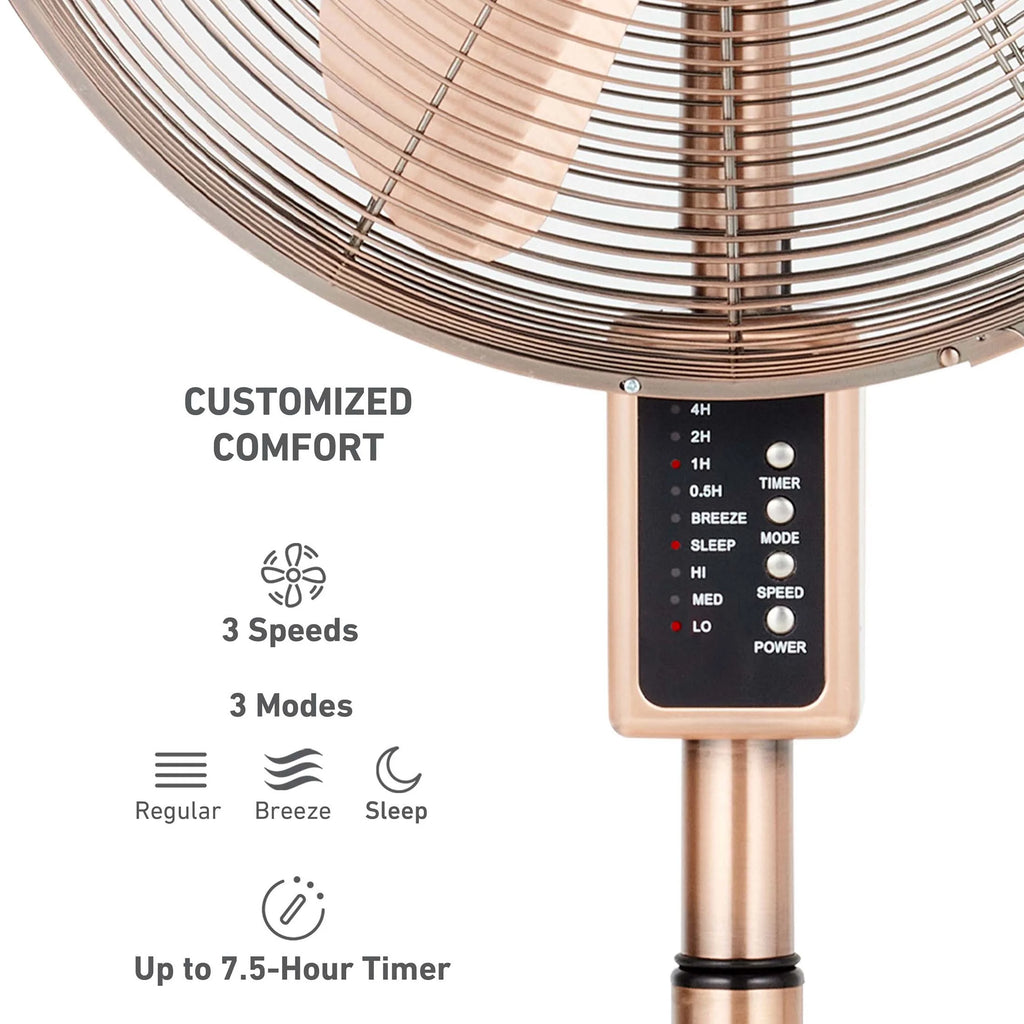 16" Digital Oscillating Metal Stand Fan V7503