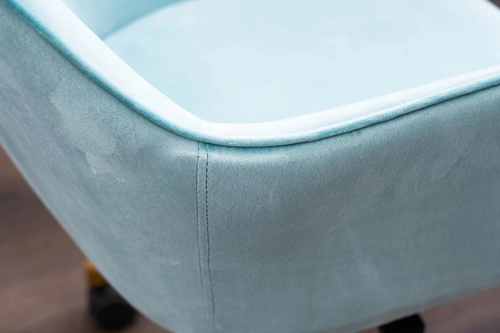 Aqua Light Blue Velvet Adjustable Height Office Chair J4605
