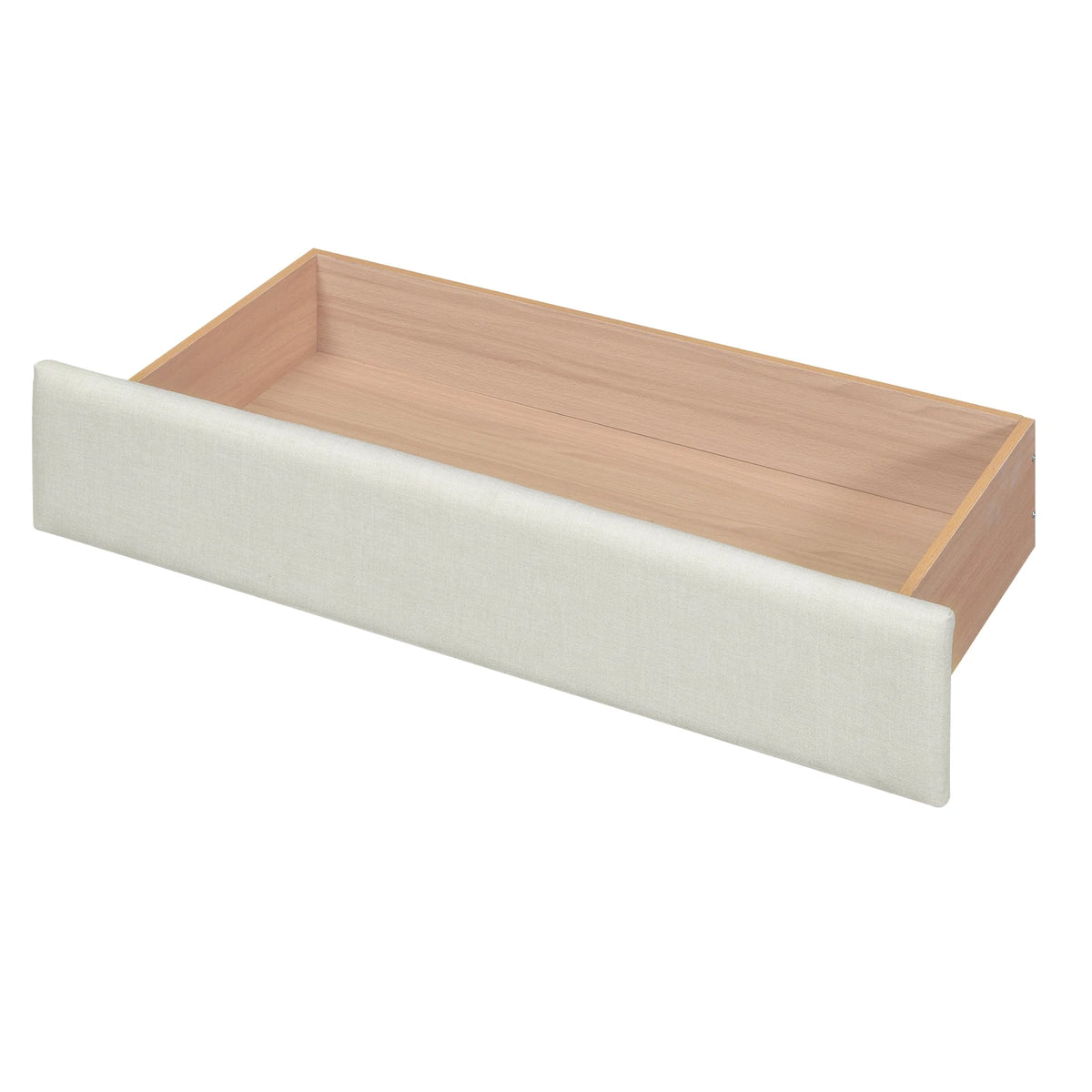 Beige Queen Size Upholstered Platform Bed with 3 Storage Drawers Q850934