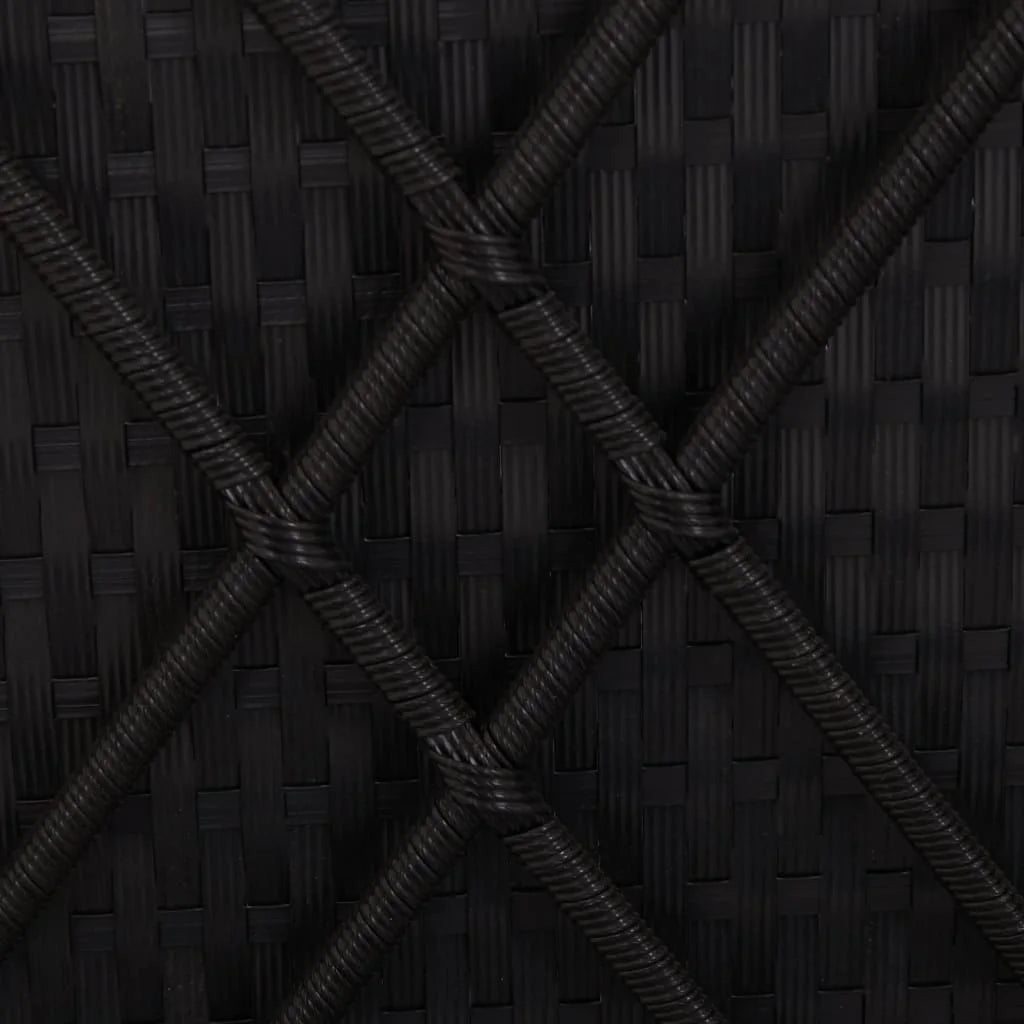 Black Poly Rattan Sun Lounger with Cushion V83577