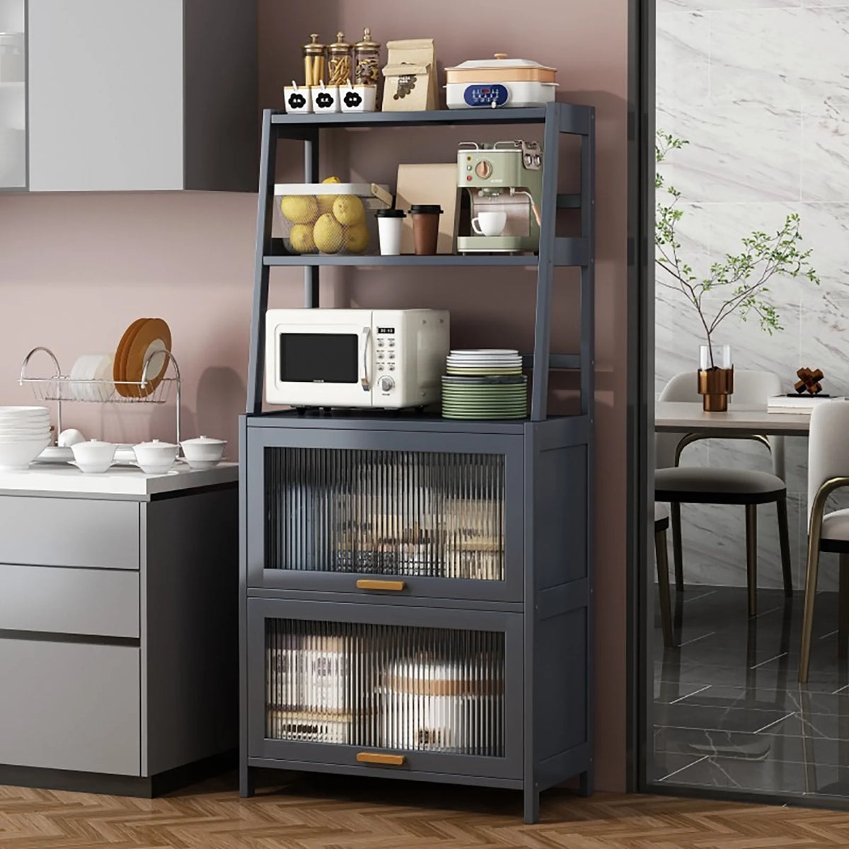 5-Tier Kitchen Bakers Rack with Cabinet C1111