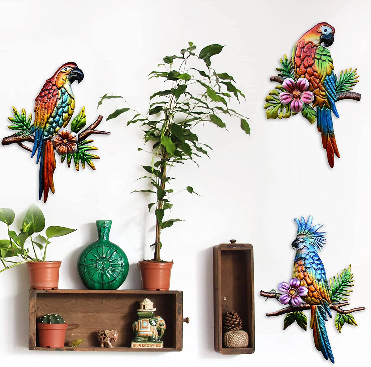 Tropical Parrot Metal Wall Decor Z448174