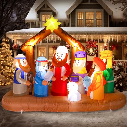 Inflatable Nutcracker Outdoor Decoration with Built-in LED Lights J246