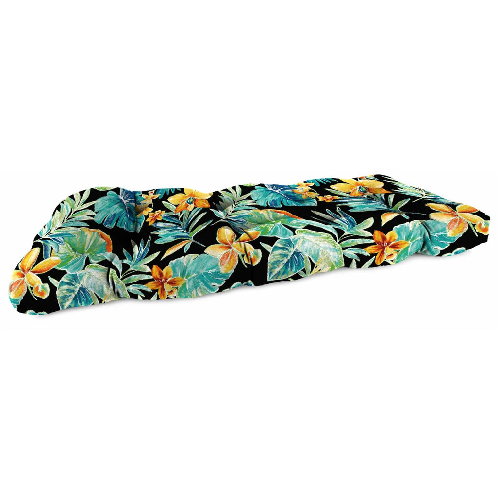 Rectangular Tufted Outdoor Wicker Settee Bench Cushion L1199