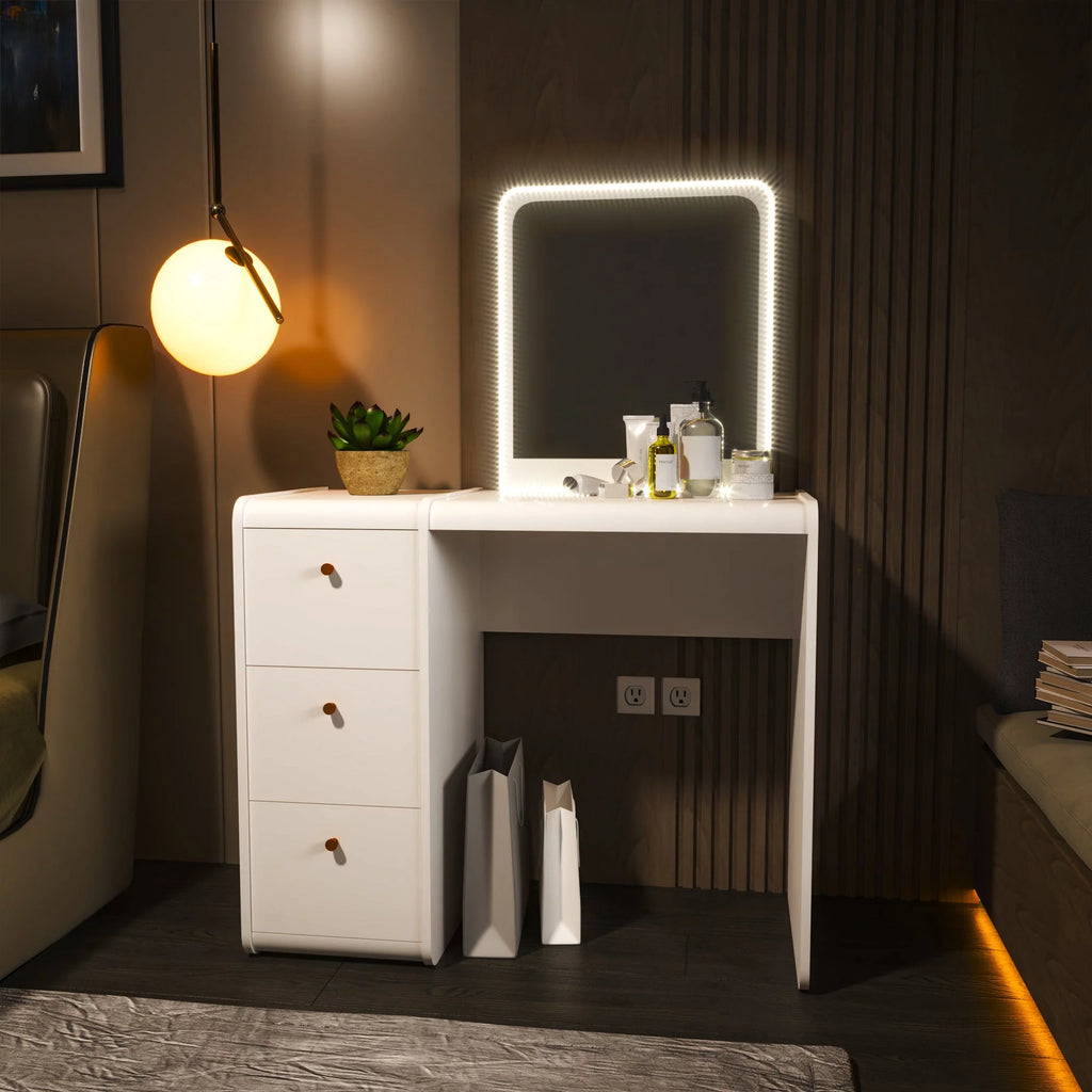 White Lighted Vanity Table Z4910