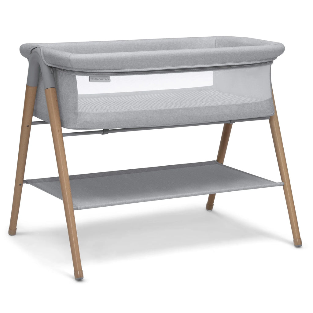 Grey Stripe Bassinet with Breathable Mesh U31761
