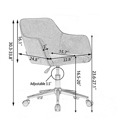 Pink Faux Fur Upholstered Swivel Desk Chair J734232