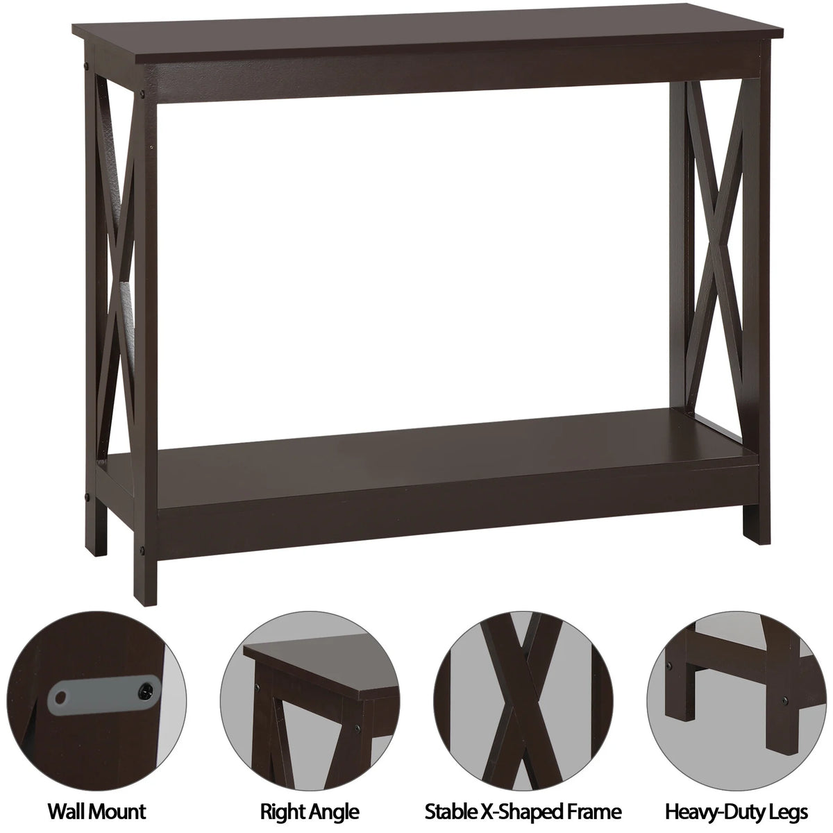 Brown 2 Tier MDF Console Table E331831